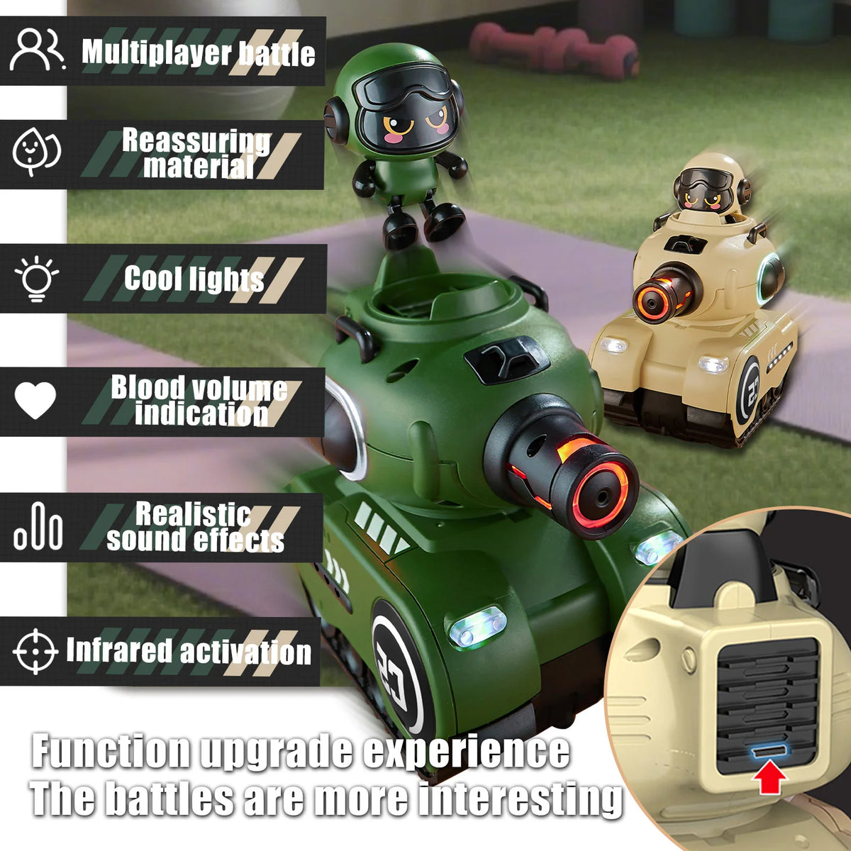 2-Pack RC Infrared Battle Tanks